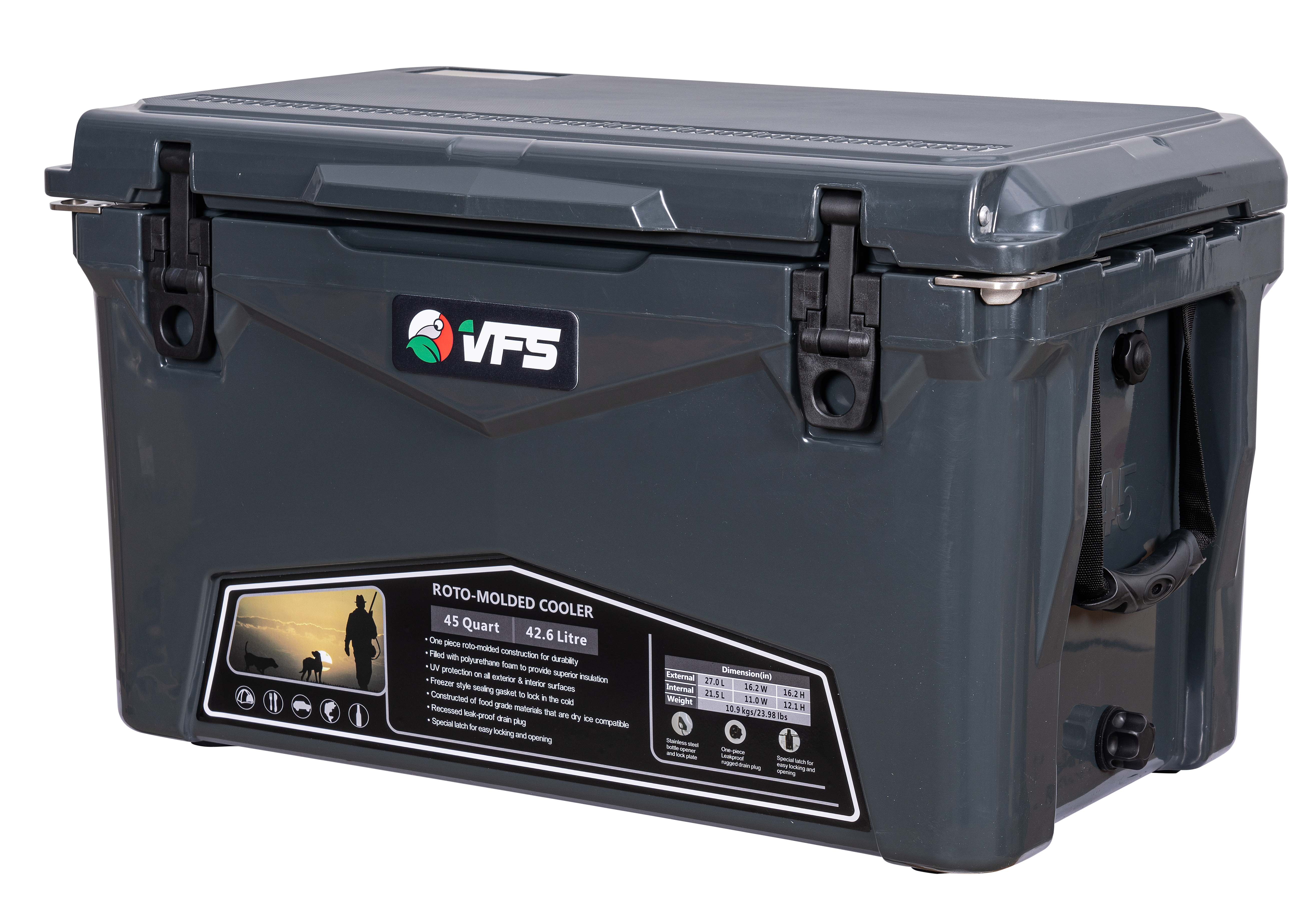 COOLER POLAR 45QT - DARK GRAY