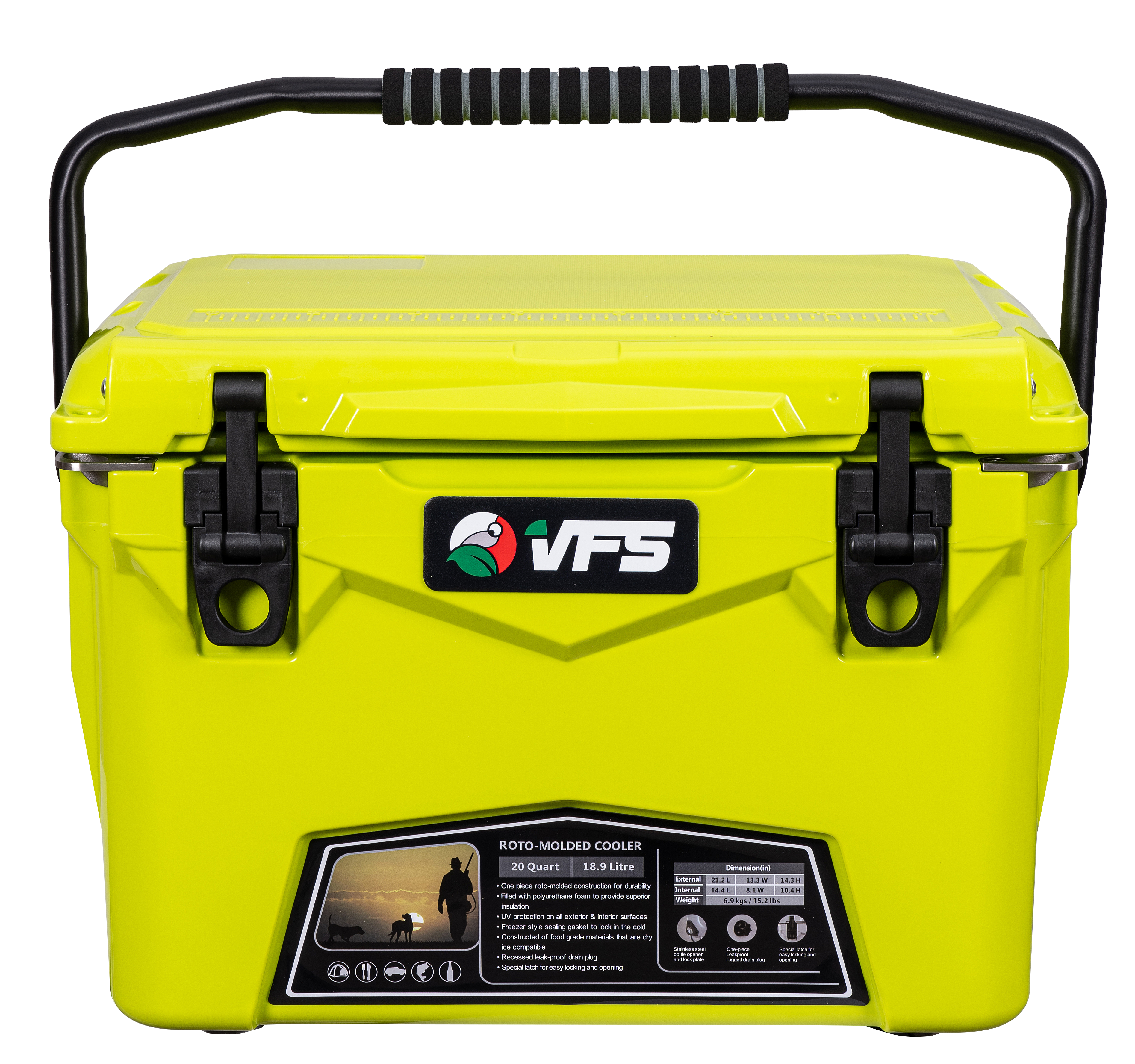 COOLER POLAR 20QT - YELLOW FLUO