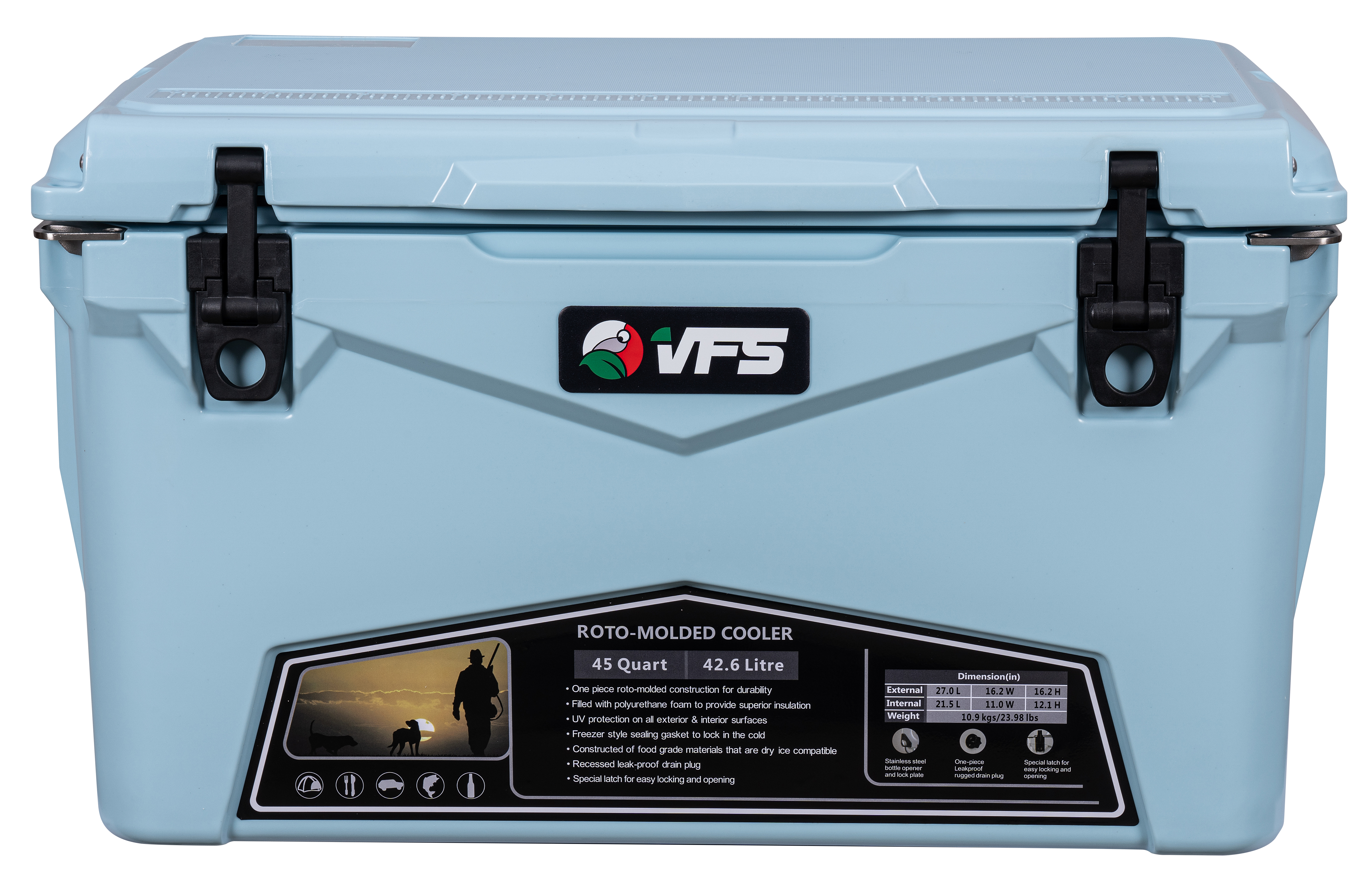 COOLER POLAR 45QT - SKY BLUE