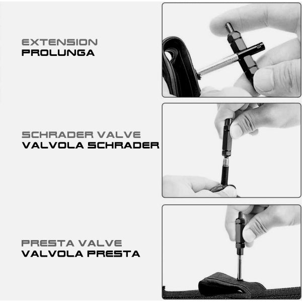 HERRAMIENTA PARA VÁLVULAS DE BICICLETA 3 FUNCIONES