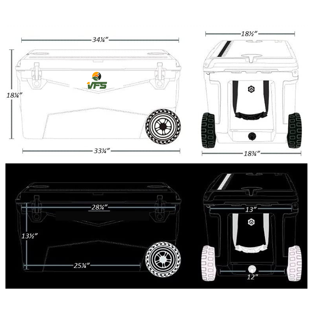 Cooler 70Qt W/Wheel - Sand