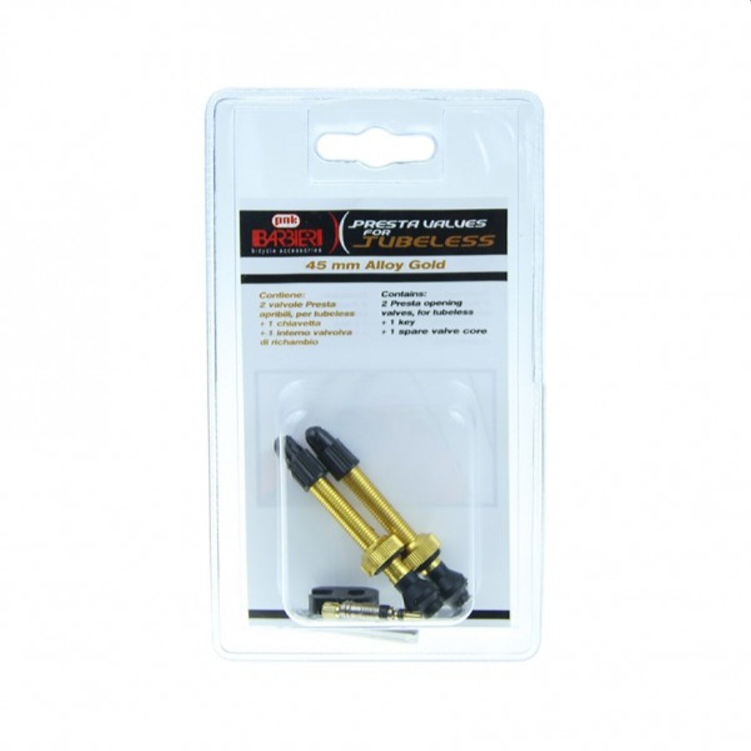 Valvulas Tubeless 45Mm All Oro + Accesorios