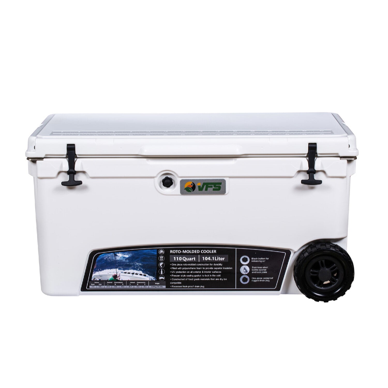 Cooler 110Qt W/Wheel - White