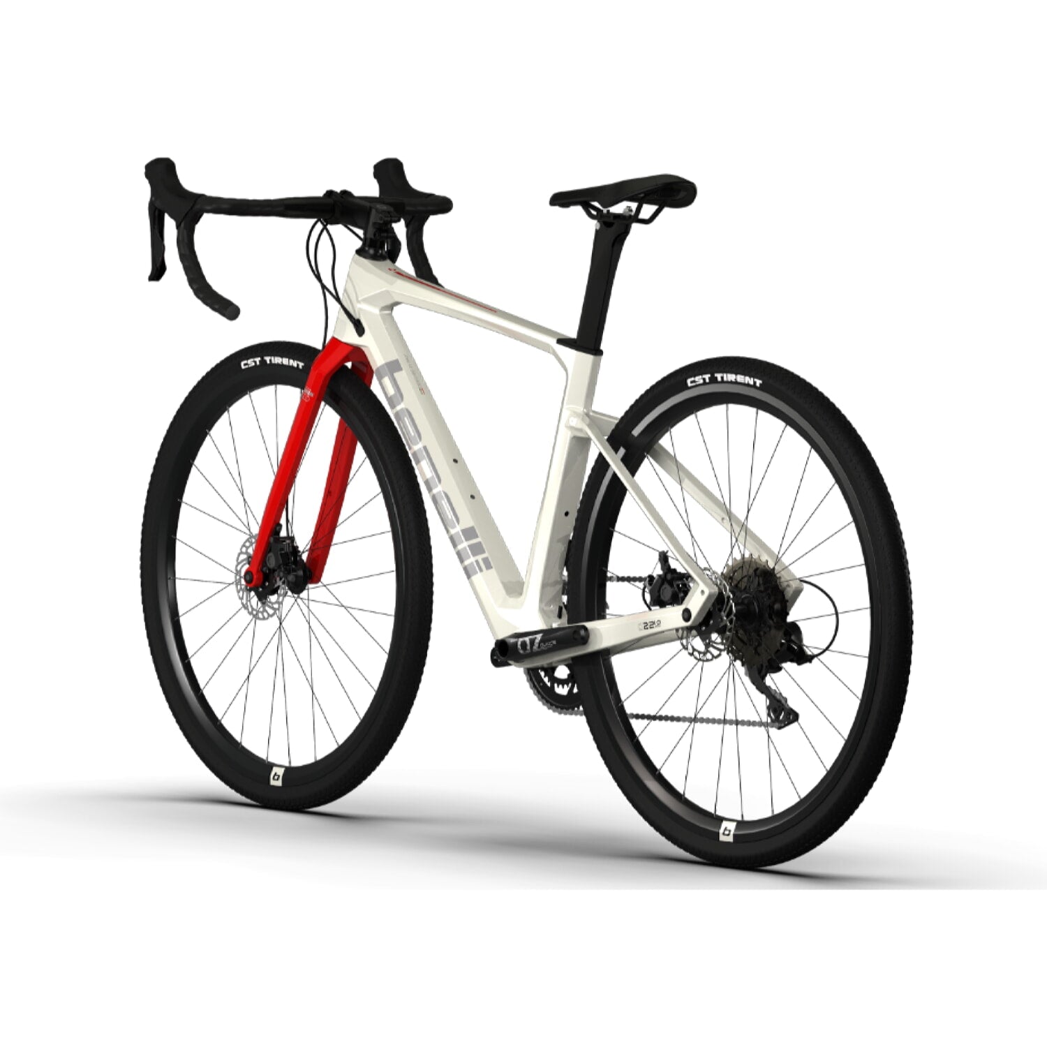 Bicicleta Gravel Benelli Carb. (G22 1.0 Adv Carb) Color Blanco/Plata Talla L