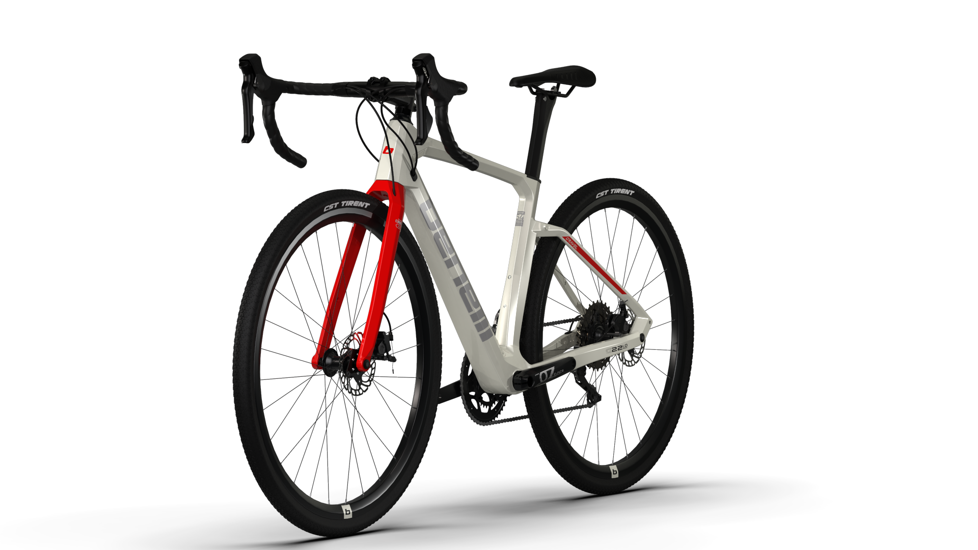 Bicicleta Gravel Benelli Carb. (G22 1.0 Adv Carb) Color Blanco/Plata Talla M