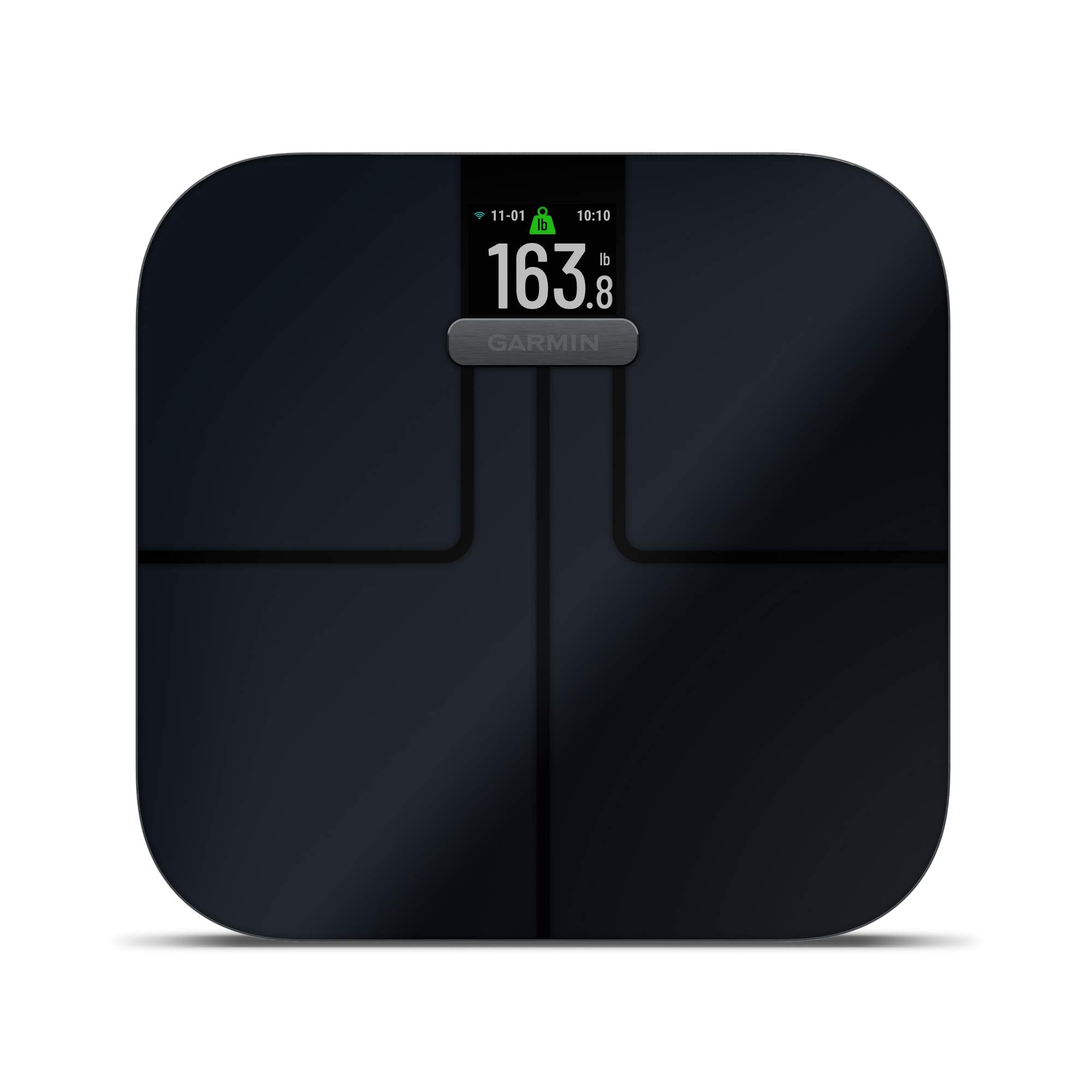 Garmin Index S2, báscula inteligente con conectividad inalámbrica, mide grasa corporal, músculo, masa ósea, % de agua corporal y más, negro