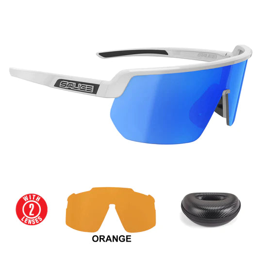 Lentes Salice modelo 023 Blanco Mirror Hydro Blue (Rw)