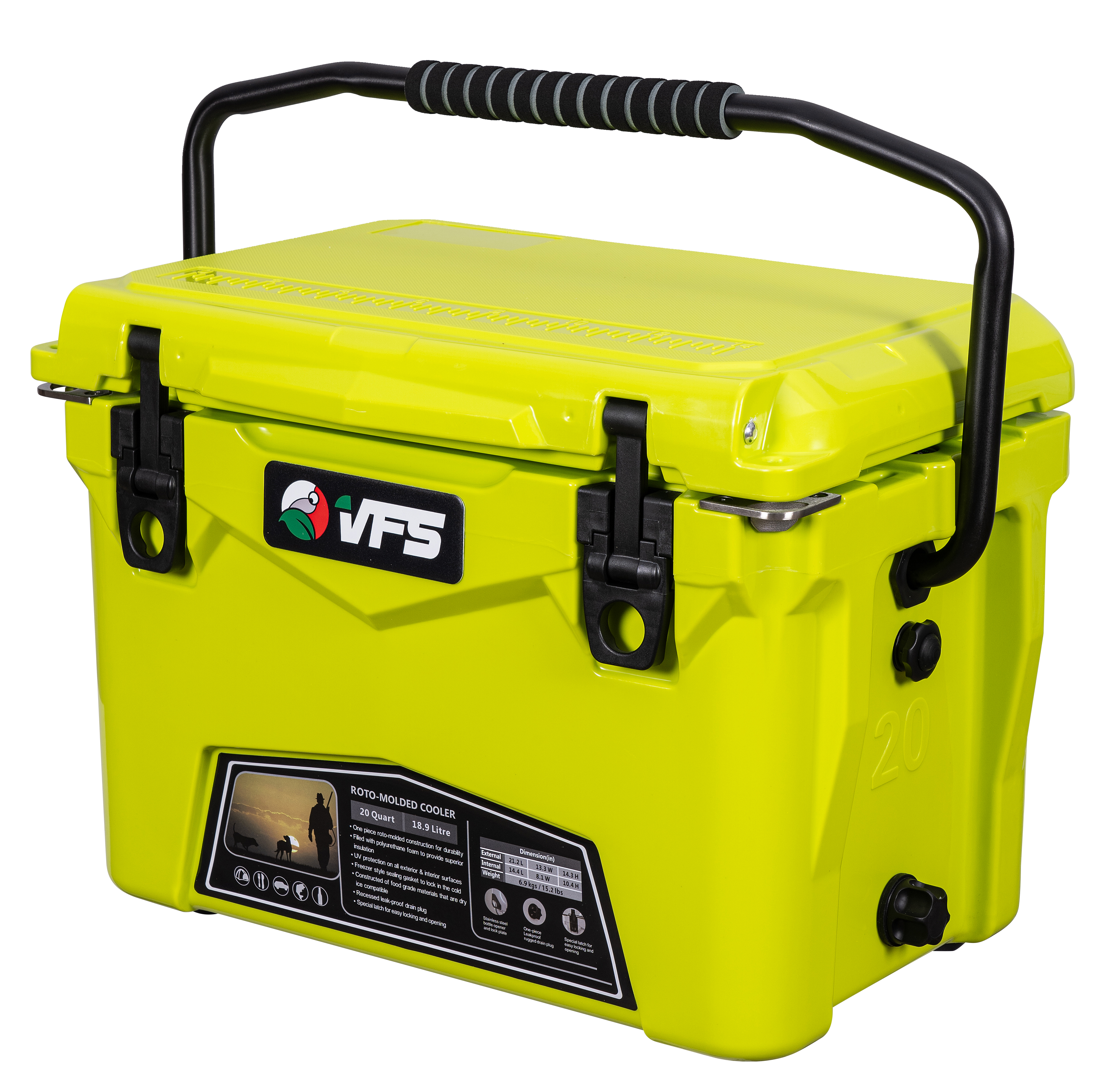 COOLER POLAR 20QT - YELLOW FLUO