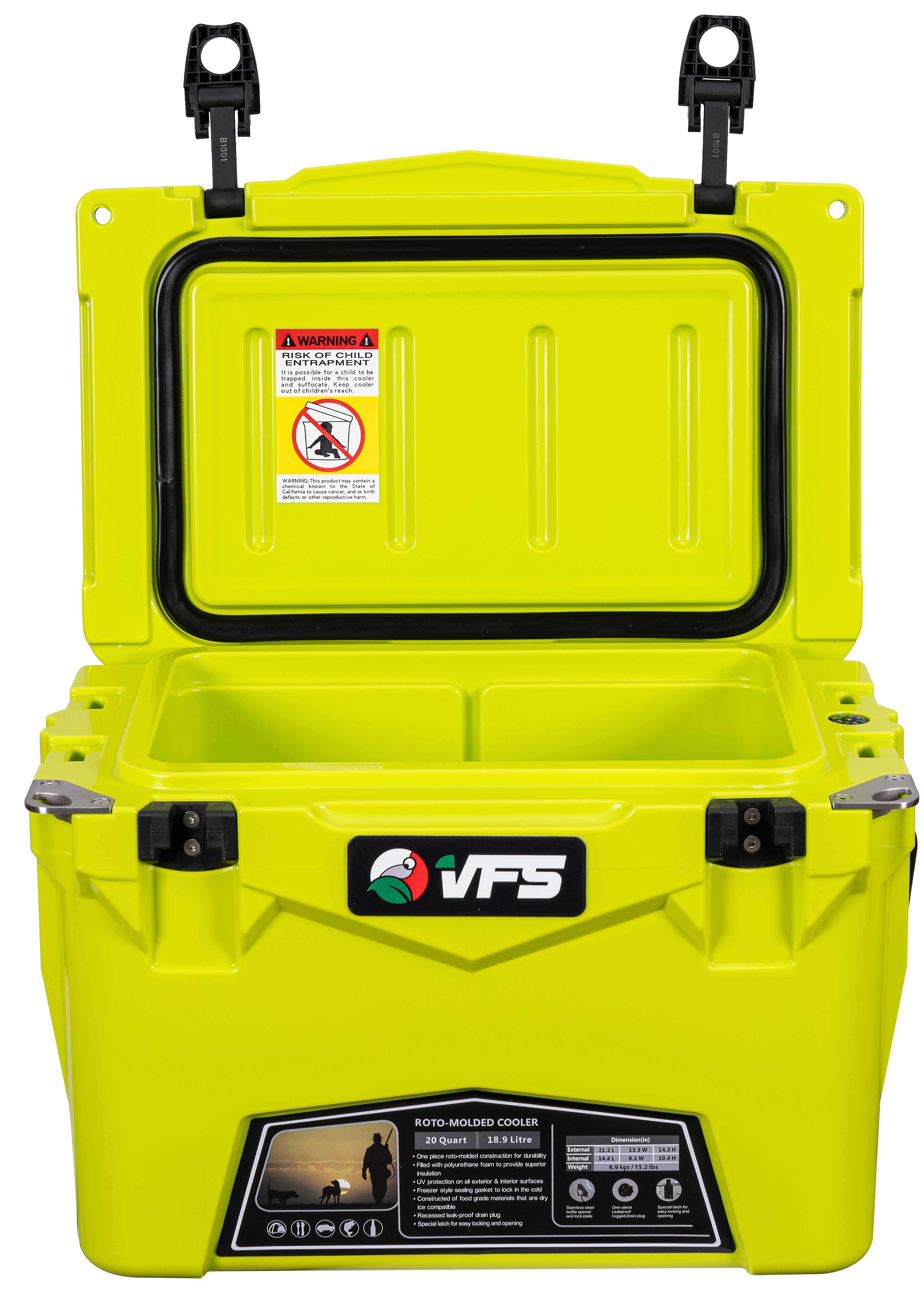 COOLER POLAR 20QT - YELLOW FLUO