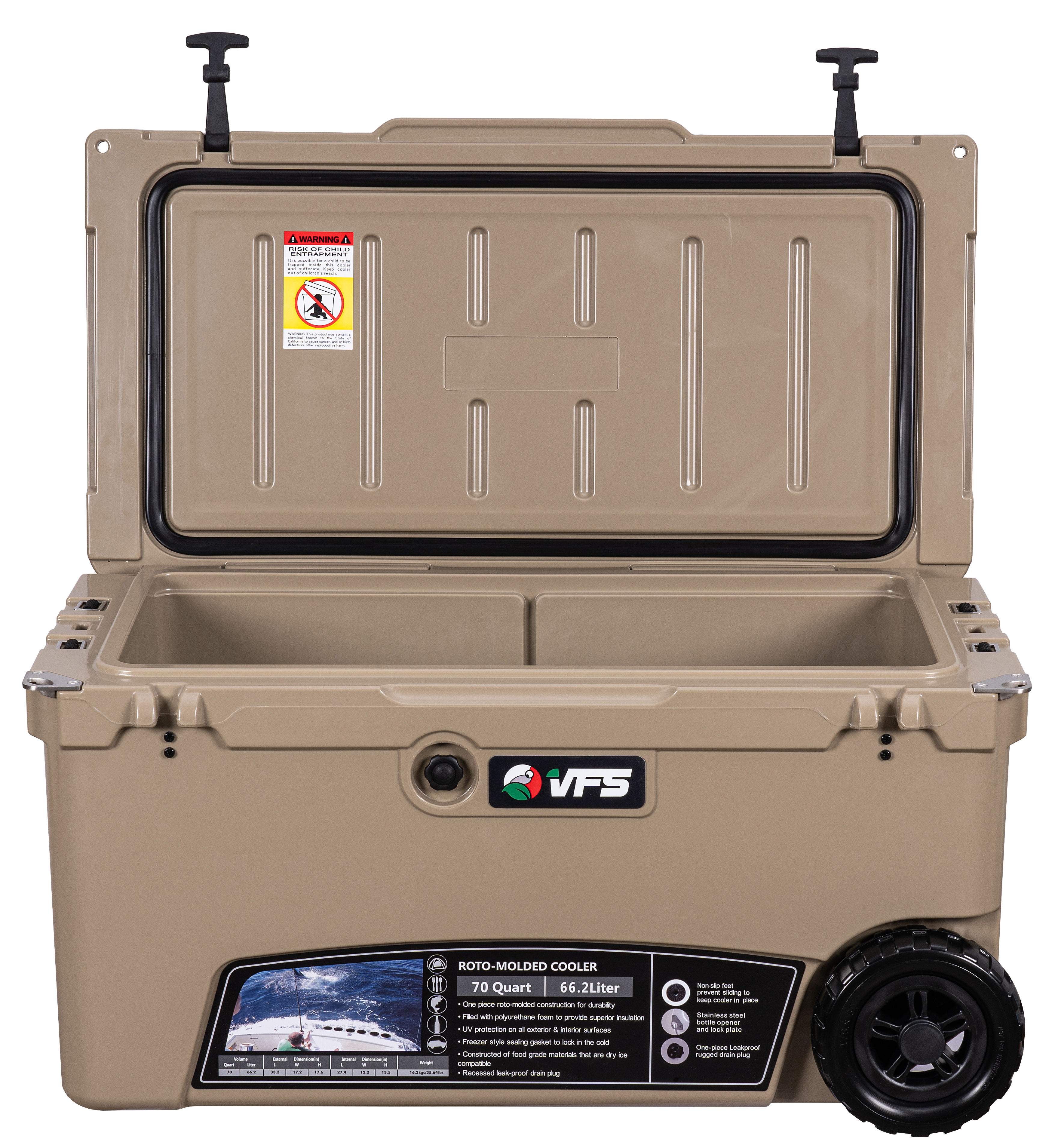 COOLER ICE 70QT CON RUEDAS - SAND
