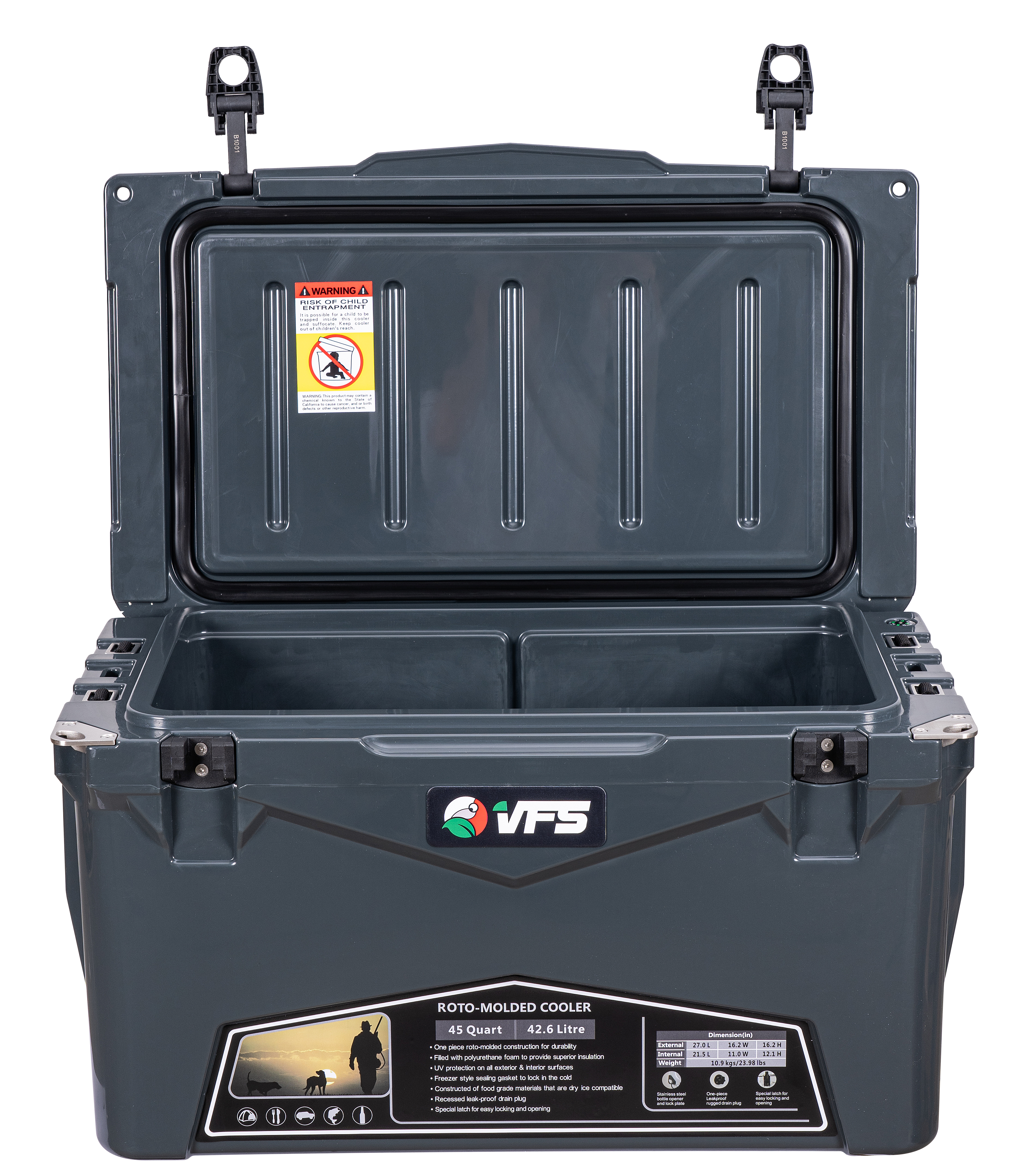 COOLER POLAR 45QT - DARK GRAY