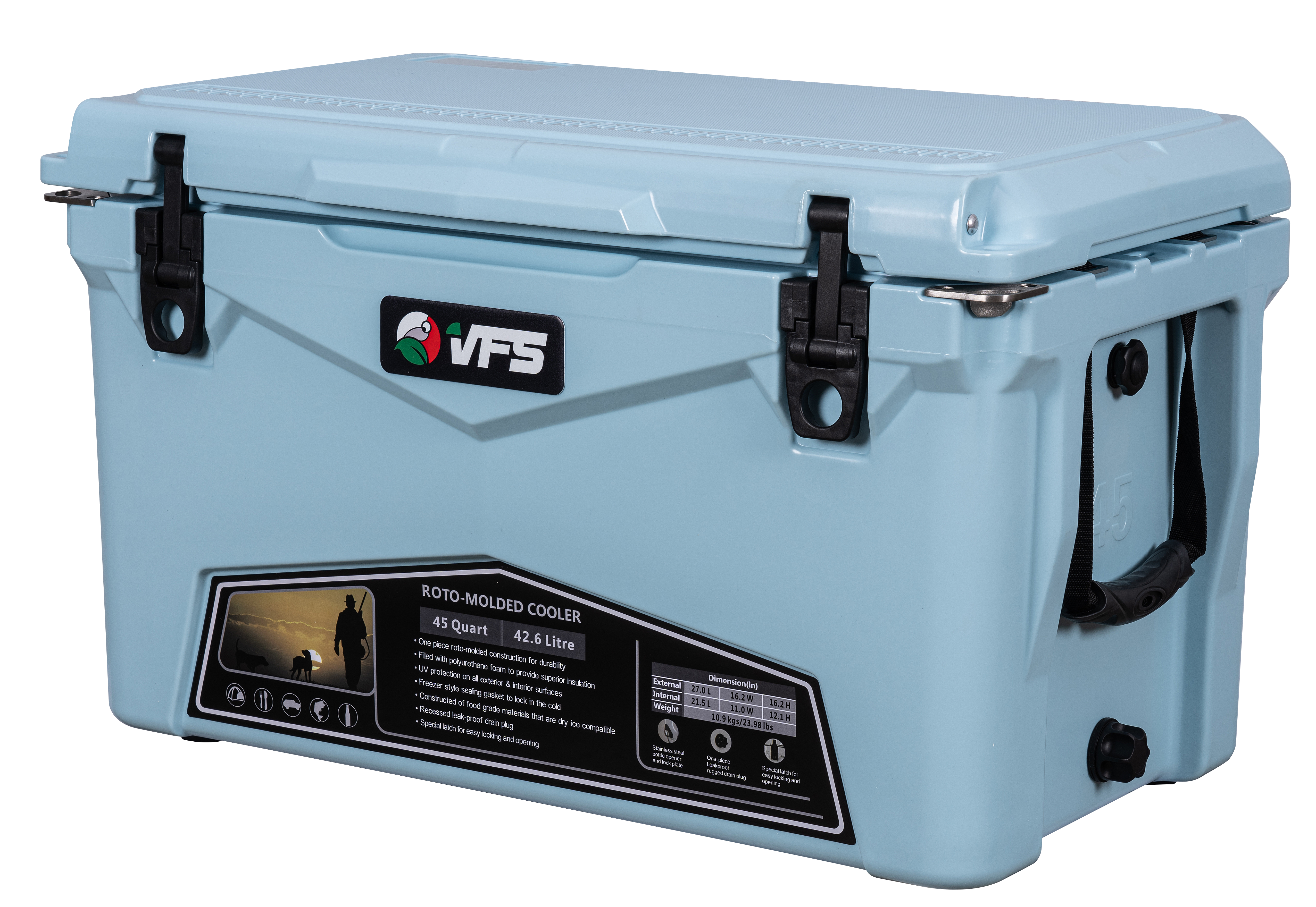 COOLER POLAR 45QT - SKY BLUE