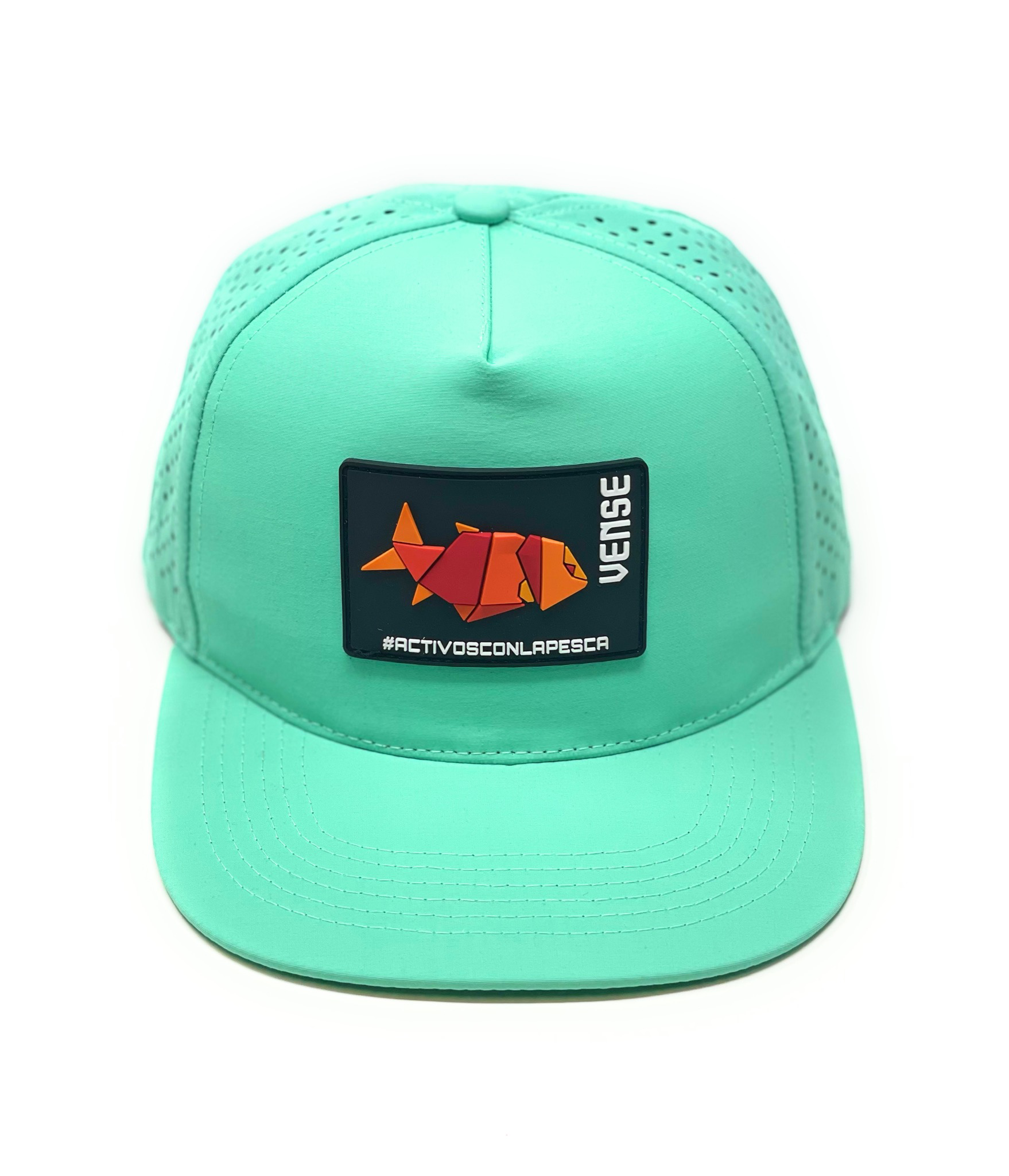Hat Flat Aquamarine Green Rubber Patch Venselures