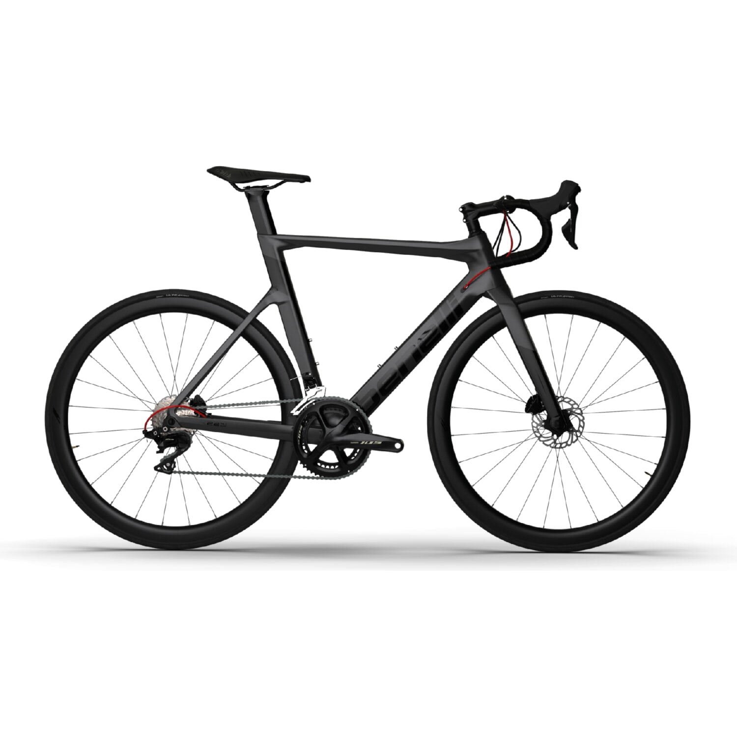 Bicicleta Ruta Benelli Carb. (R22 4.1 Exp Carb Disk) Gris oscuro/Negro Talla M