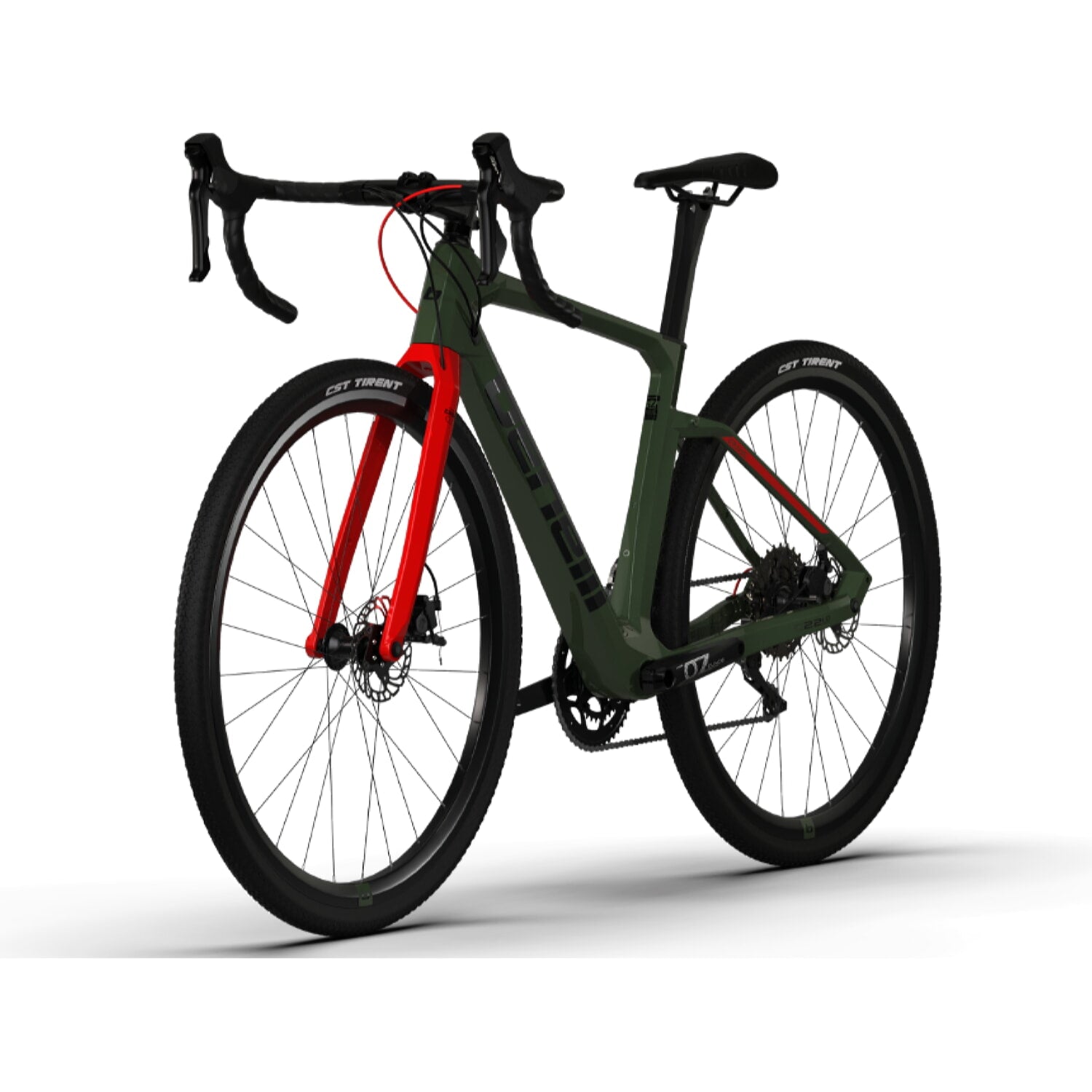 Bicicleta Gravel Benelli Carb. (G22 1.0 Adv Carb) Color Verde Militar/Negro Talla M