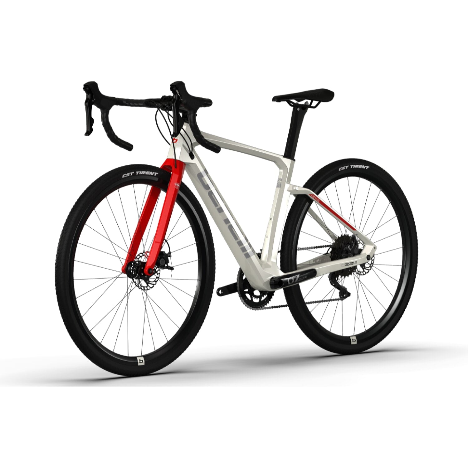 Bicicleta Gravel Benelli Carb. (G22 1.0 Adv Carb) Color Blanco/Plata Talla L