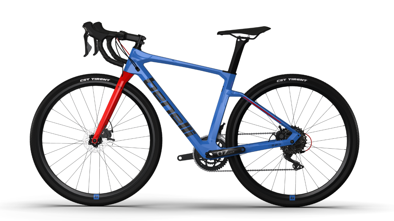 Bicicleta Gravel Benelli Carb. (G22 1.0 ADV Carb) Color Azul/Negro Talla S