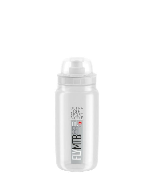 Elite Botella Fly Mtb Clear Grey Logo 550 Ml