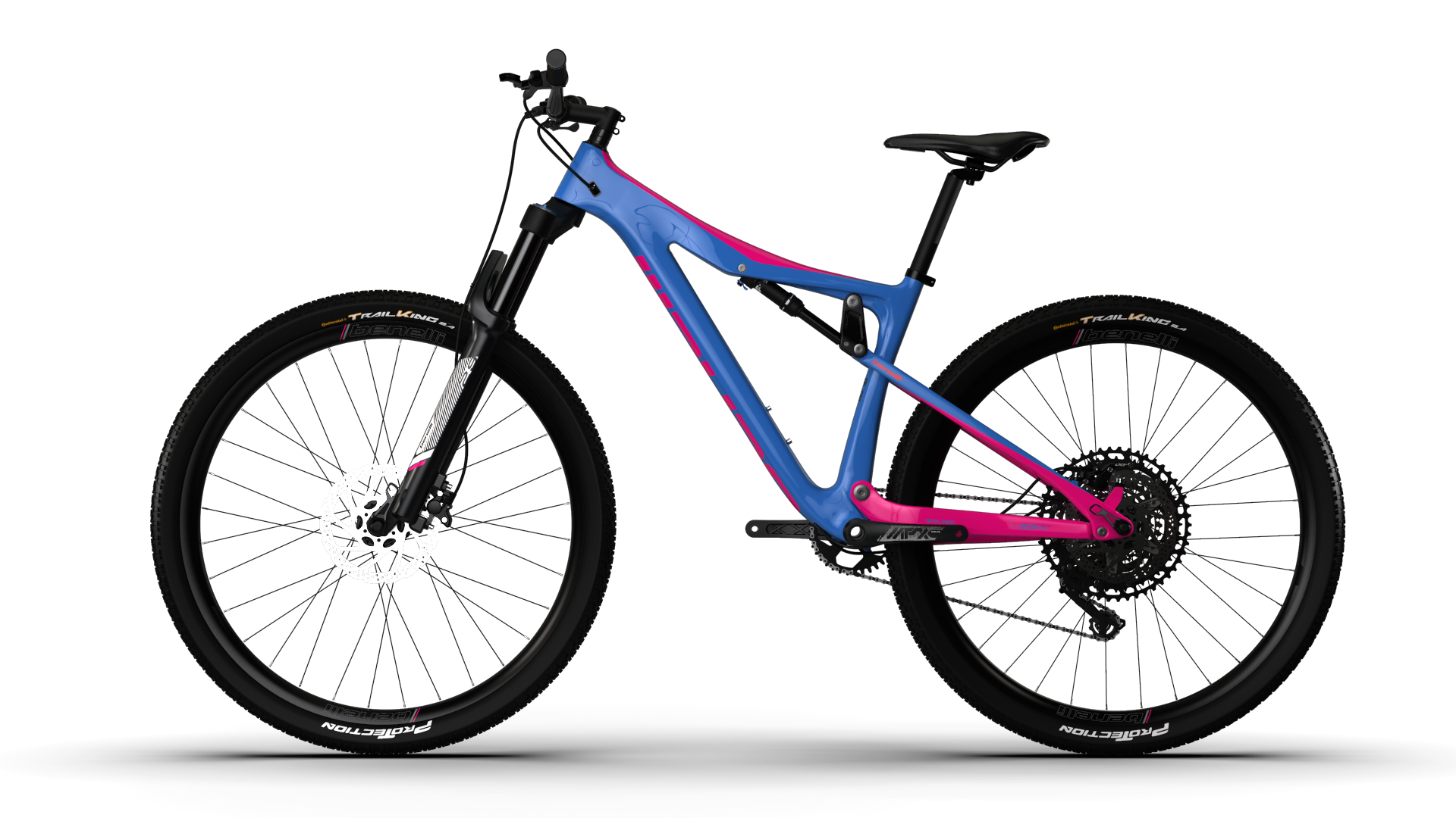 Bicicleta Mtb Benelli Talla M 29&Quot; Carb. (M22 3.0 Pro Carb 29 Fs)color Azul /Rosado